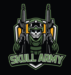 Skull soldier army badge set Royalty Free Vector Image