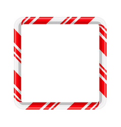 Candy Cane Frame Border For Christmas Design Vector Image