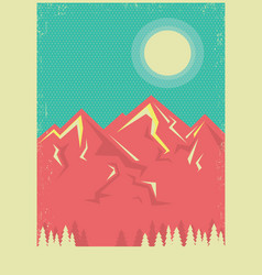 Vintage Nature landscape with mountains Royalty Free Vector