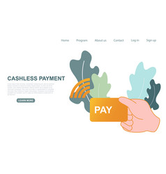 Cashless payment sign for poster print board shop Vector Image