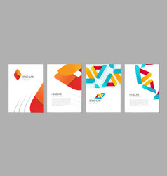 Modern red and blue wave business brochure Vector Image