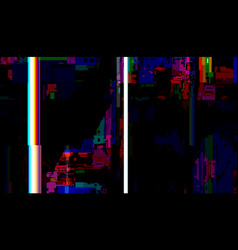 Glitch set on black background Royalty Free Vector Image