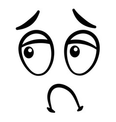 Cartoon face expressive eyes and mouth smiling Vector Image