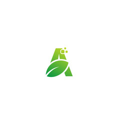 B letter leaf initial nature line art outline Vector Image