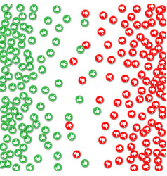 Green and red circles with thumbs up and thumbs Vector Image