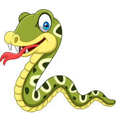 Cartoon happy snake isolated on white background Vector Image