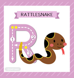Letter r tracing crawling rattlesnake Royalty Free Vector