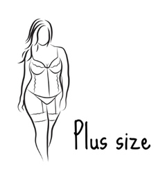Logo plus size woman curvy symbol Royalty Free Vector Image