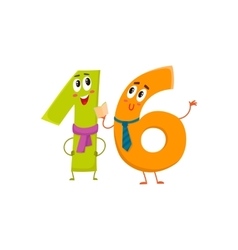 Number 16 Cartoon Vector Images (over 140)