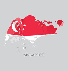 Singapore map with states and modern round shapes Vector Image