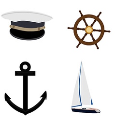 Set Sailing Icons and Symbols Royalty Free Vector Image
