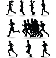 Silhouette run woman Royalty Free Vector Image