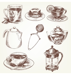 Tea set Royalty Free Vector Image - VectorStock