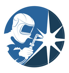 Welder mask and welding machine Royalty Free Vector Image