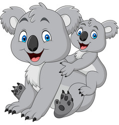 Mother and baby koala Royalty Free Vector Image