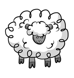 Little cartoon white lamb Royalty Free Vector Image