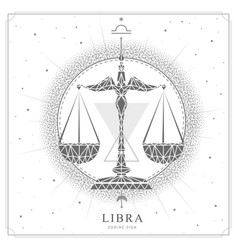 Witchcraft card with astrology libra zodiac sign Vector Image