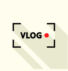 Popular vlog logo flat style Royalty Free Vector Image