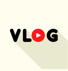 Popular vlog logo flat style Royalty Free Vector Image