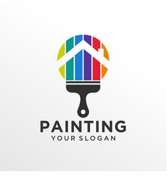 House painting logo design template Royalty Free Vector