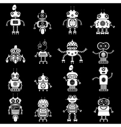 Robot icons mono symbols Royalty Free Vector Image