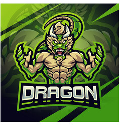 Dragon Volcano Esport Mascot Logo Design Vector Image