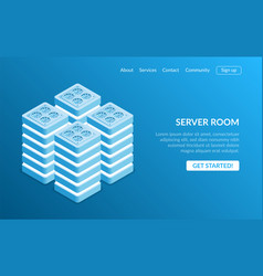 Big data icon set data center and centralized Vector Image