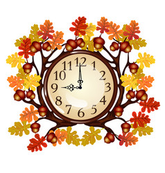 Vintage wall clock with ornate dial of tree Vector Image