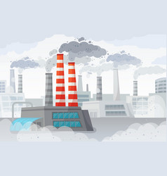 Energy Industry Air Pollution Cityscape Royalty Free Vector