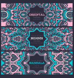 Set of three horizontal cards or flyers with Vector Image