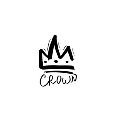 Hand drawn crown on white background Royalty Free Vector