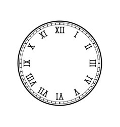 Clock face with roman numerals Royalty Free Vector Image