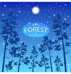 Forest night moon Royalty Free Vector Image - VectorStock