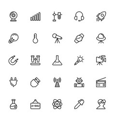 Science and technology line icons 8 Royalty Free Vector