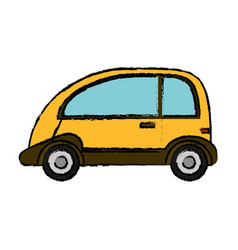 yellow car vehicle transport vector image