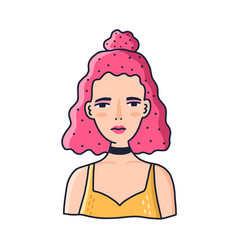 Avatars 6 hairstyles 6 make-up 6 mouths 1 head Vector Image