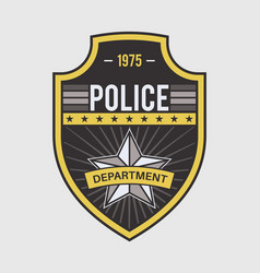 Police gold emblem icon simple style Royalty Free Vector