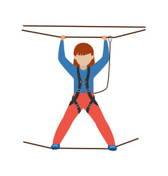 Mountain climbing climber climbs rock wall Vector Image