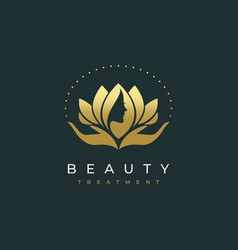 Lotus flower yoga spa logo Royalty Free Vector Image