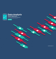 Isometric graph chart analysis Royalty Free Vector Image