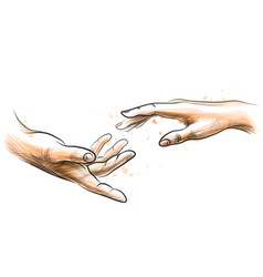 Drawing Of Outstretched Hand Fingers Vector Images 49