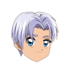 Anime style boy icon Royalty Free Vector Image