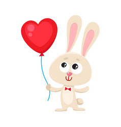 Cute bunny holding a heart Royalty Free Vector Image