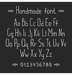 Simple monochrome hand drawn font Complete abc Vector Image