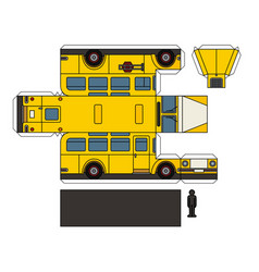 Paper model of a vintage bus Royalty Free Vector Image