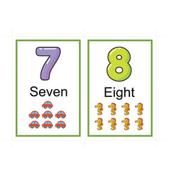 Printable number flashcards for teaching number Vector Image