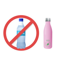 Reusable Water Bottle Instead Of Plastic Vector Reusable Water Bottle Instead Of Plastic Vector
