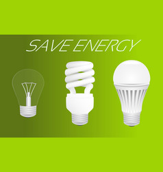 Save energy infographic comparison of different Vector Image