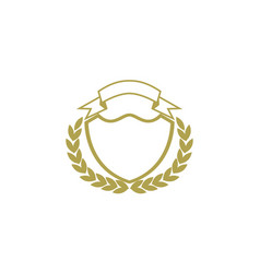 Leaf ribbon shield template blank Royalty Free Vector Image