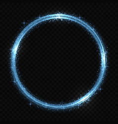 Circle neon light tracing effect Royalty Free Vector Image